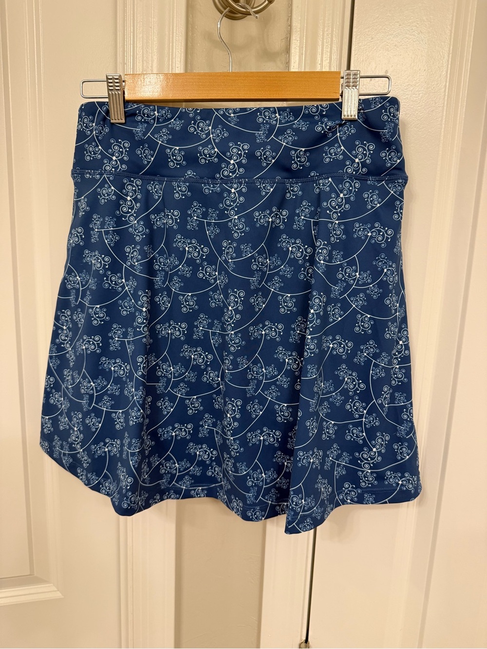 Navy Floral Print Skort with Comfortable Waistband